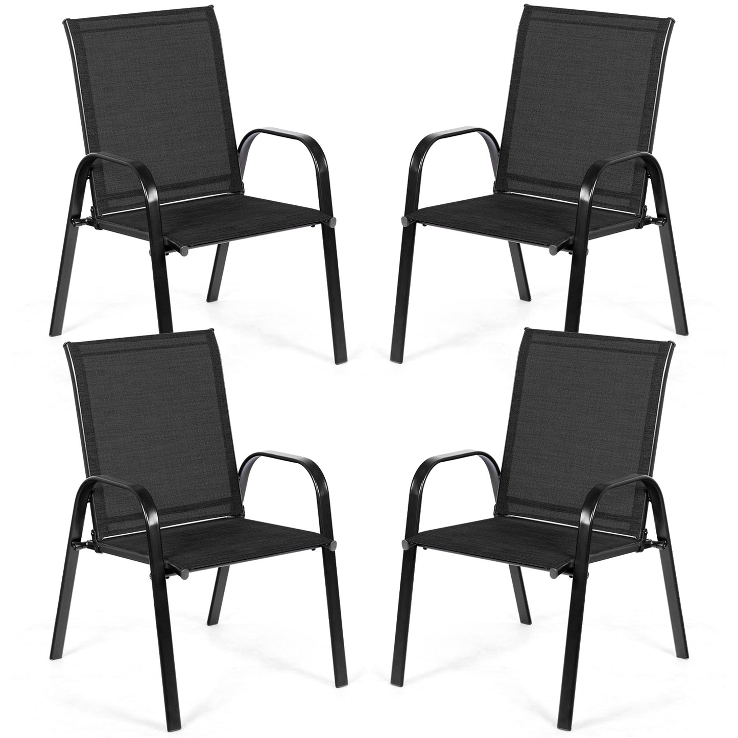 Patio Dining Chairs with Armrests, Set of 2