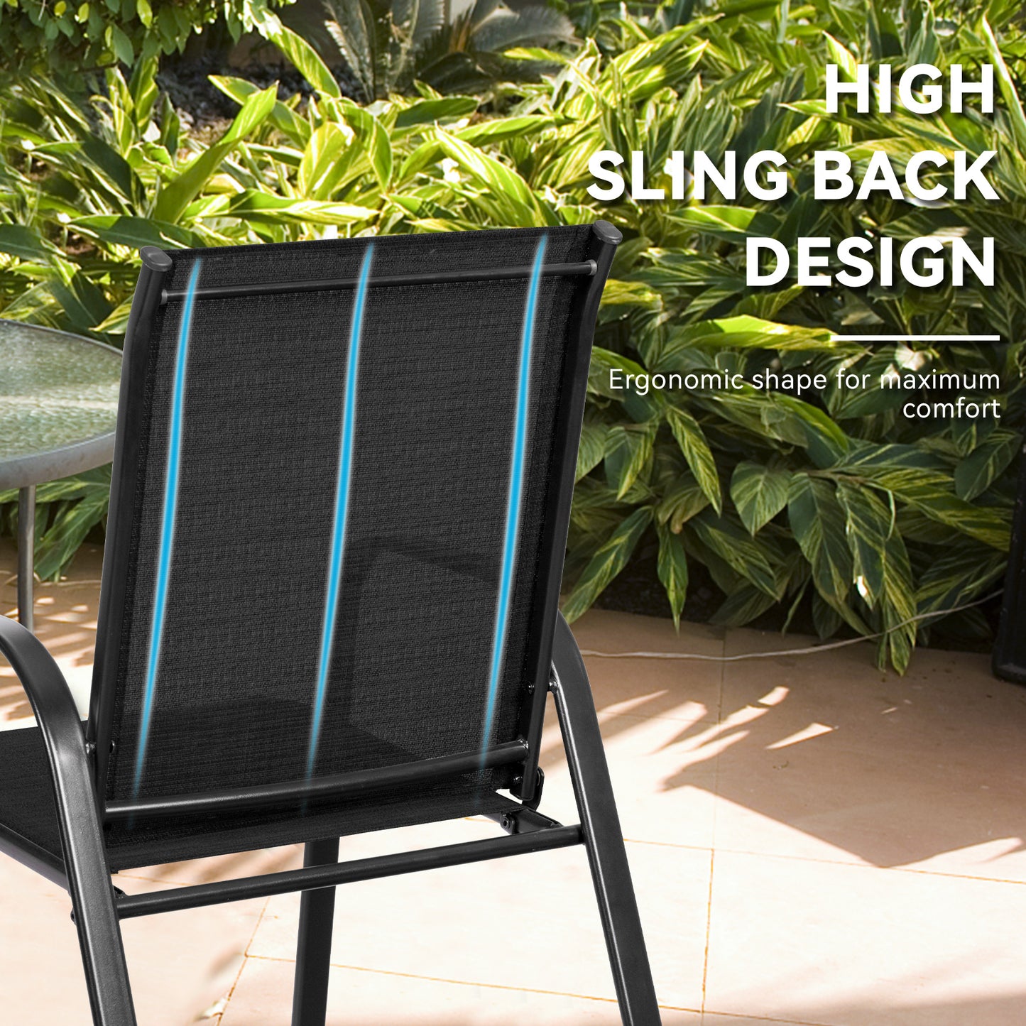 Patio Dining Chairs with Armrests, Set of 2