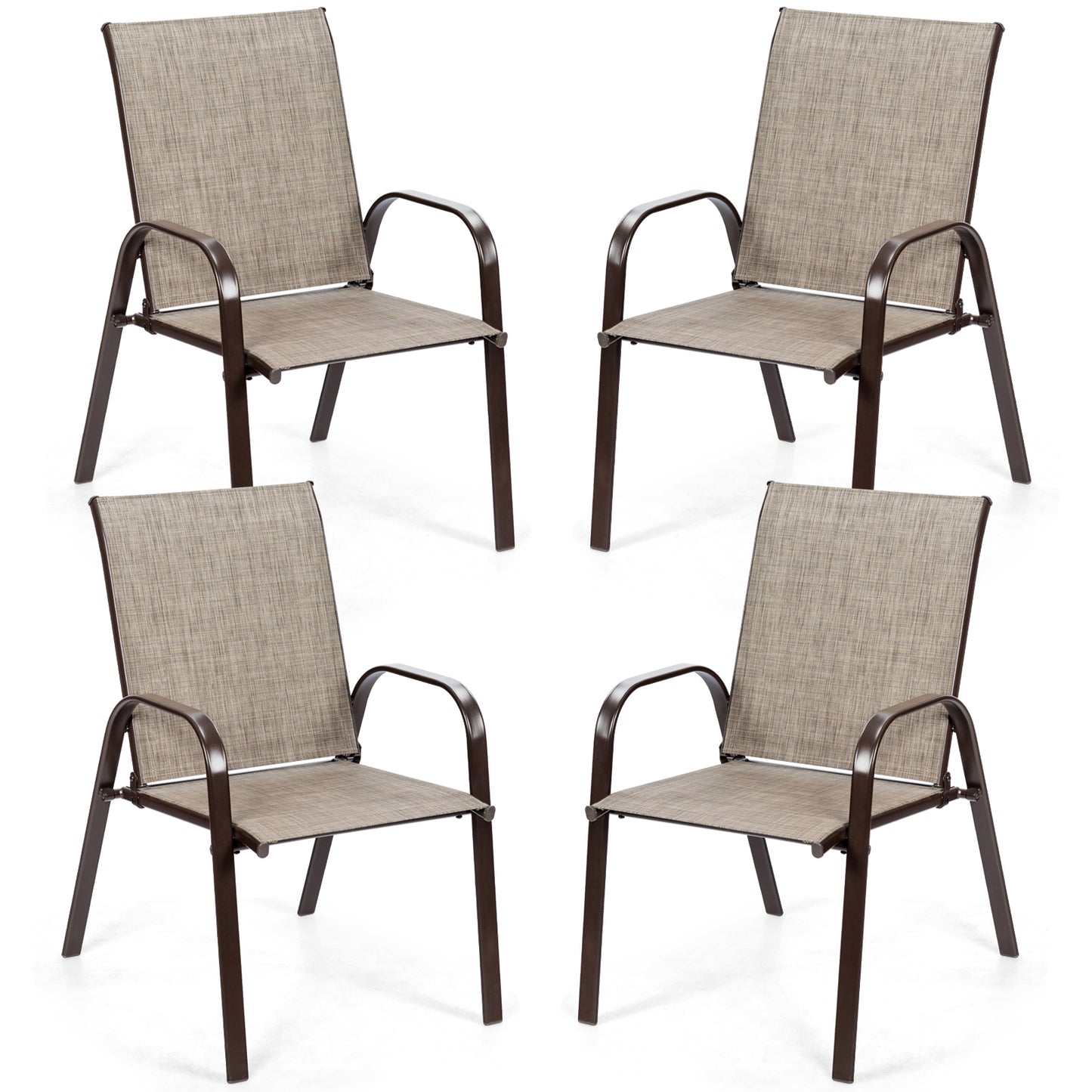 Patio Dining Chairs with Armrests, Set of 2