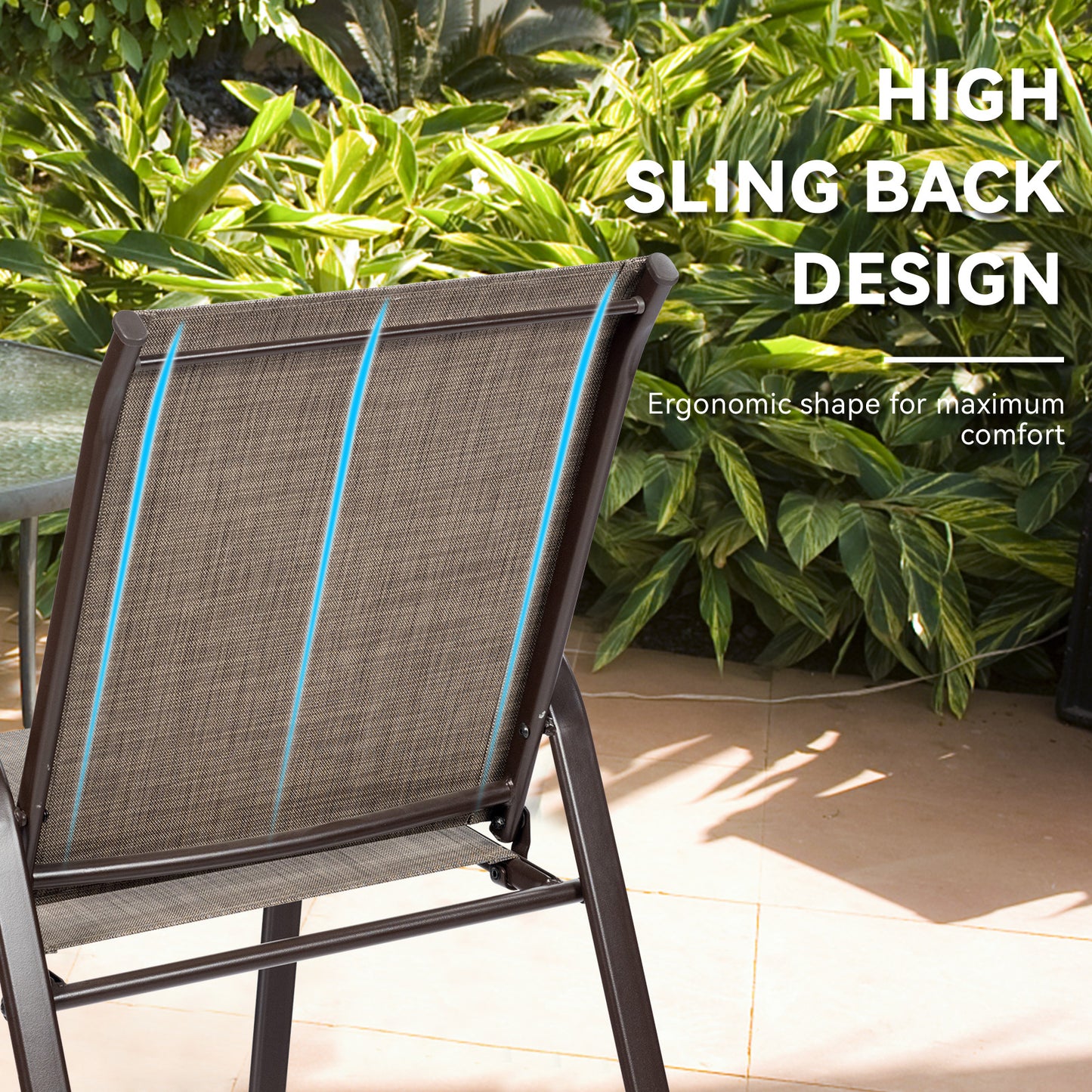 Patio Dining Chairs with Armrests, Set of 2