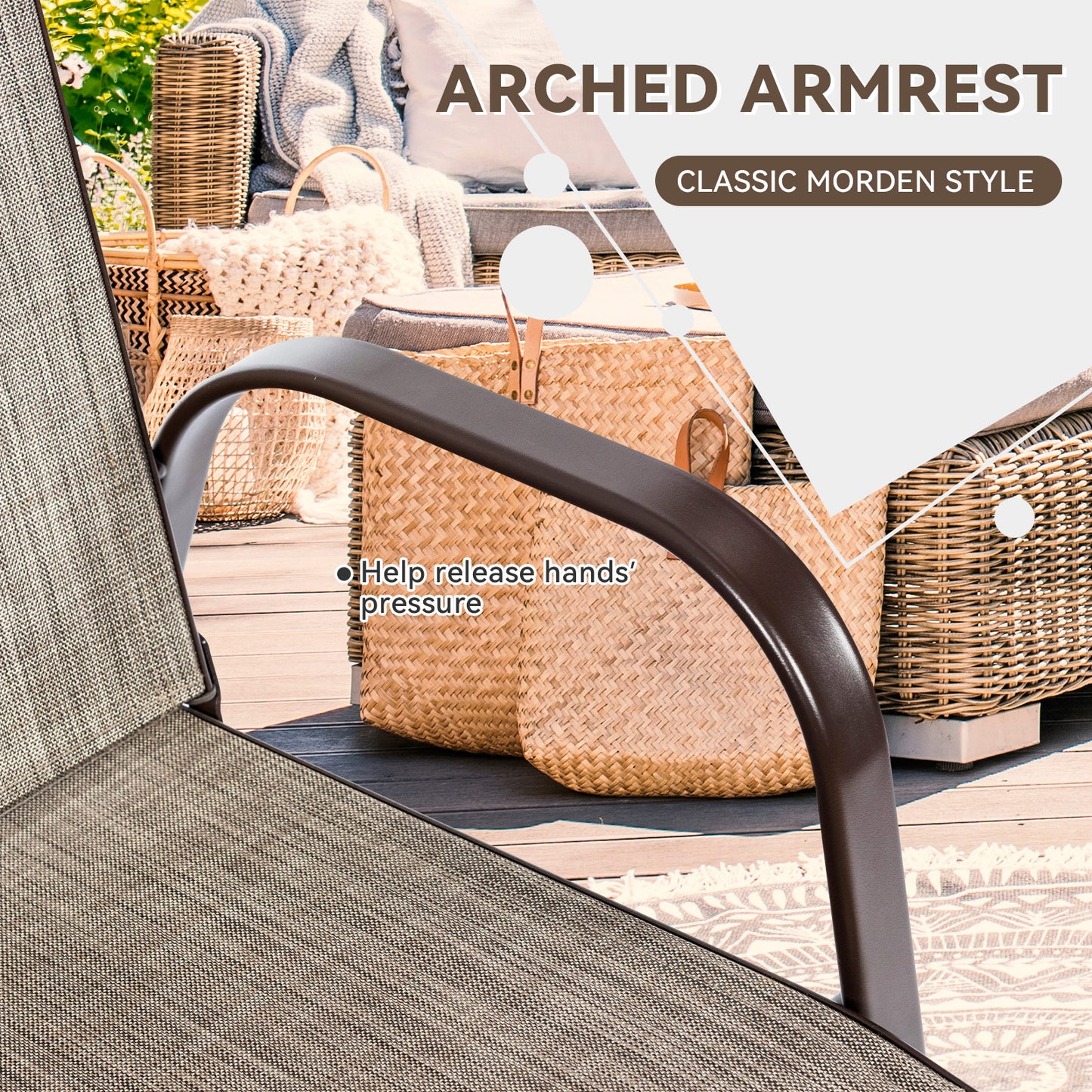 Patio Dining Chairs with Armrests, Set of 2