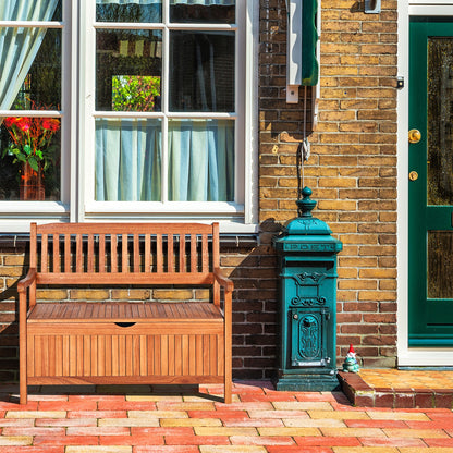 33 Gallon Wooden Storage Bench with Flip-Top Lid
