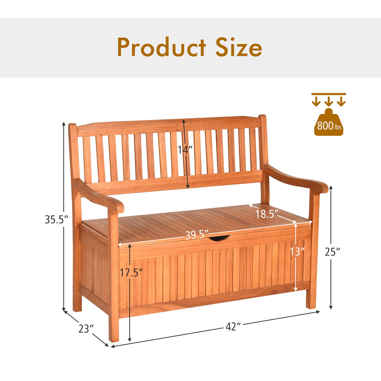 33 Gallon Wooden Storage Bench with Flip-Top Lid