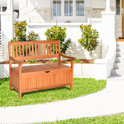 33 Gallon Wooden Storage Bench with Flip-Top Lid