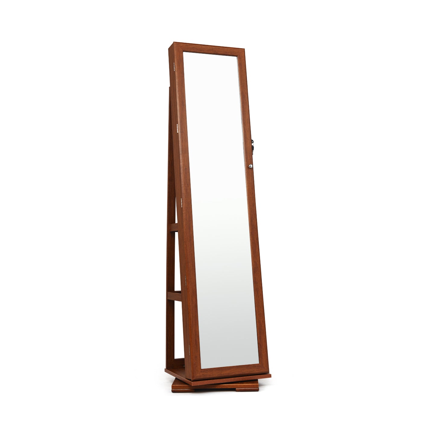 Jewelry Armoire with Full-Length Mirror and 360° Rotation