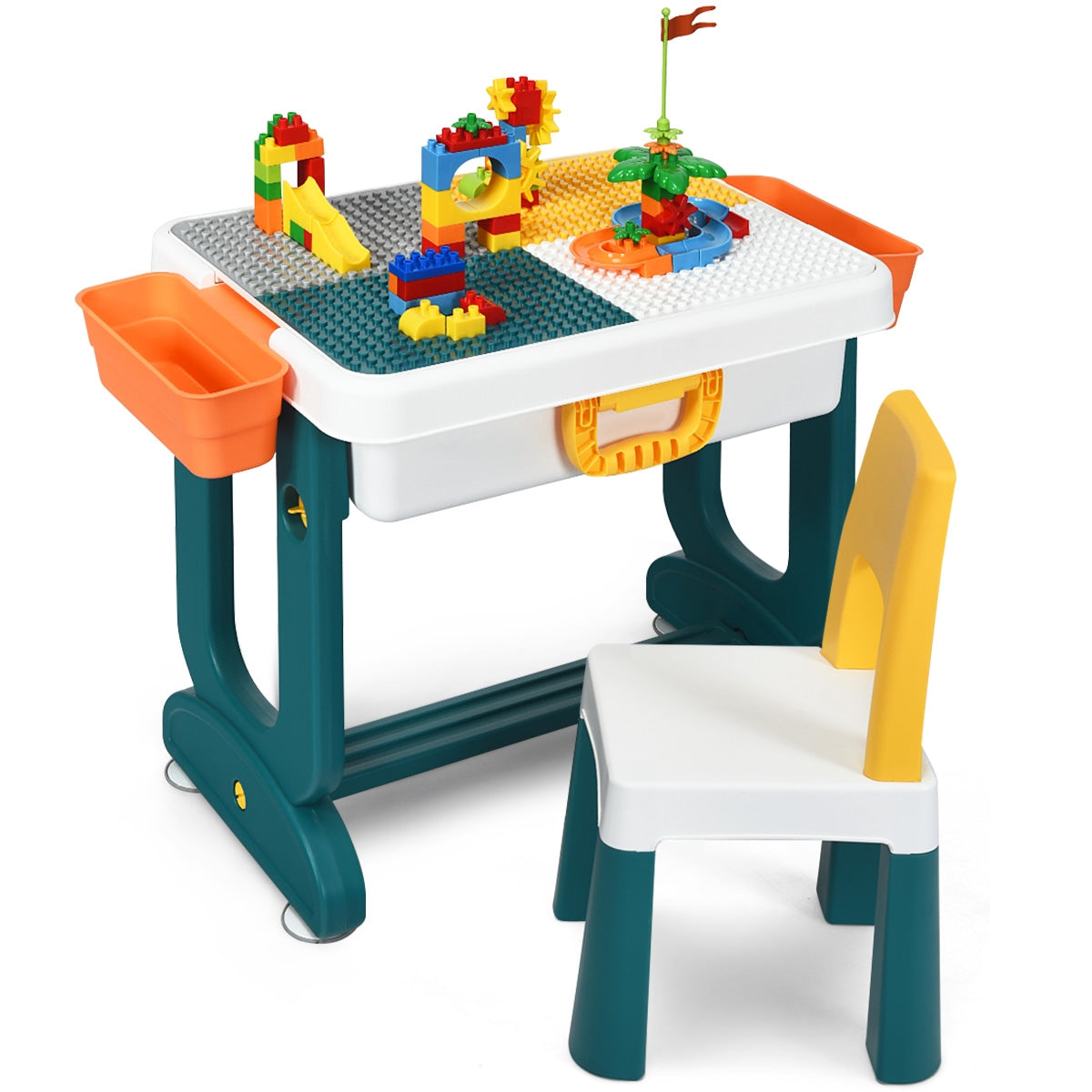 Kids Activity Table Set with Storage and Chair - 5-in-1