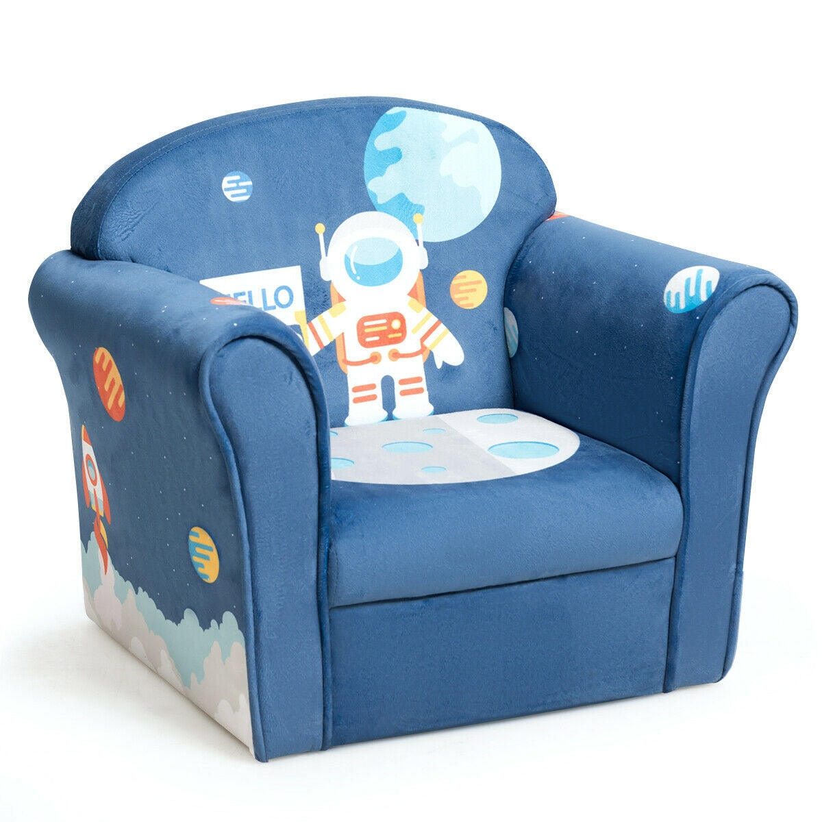 Kids Astronaut Armrest Upholstered Sofa Chair