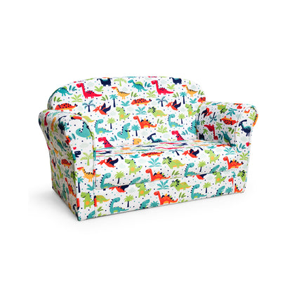 Kids Dinosaur Sofa Double Seat with Armrests