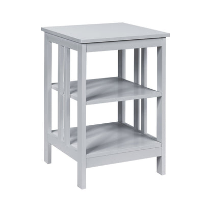 2 Pieces 3-Tier Nightstand with Reinforced Bars and Stable Structure
