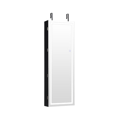 Full Length Mirrored Jewelry Armoire with LED Lights