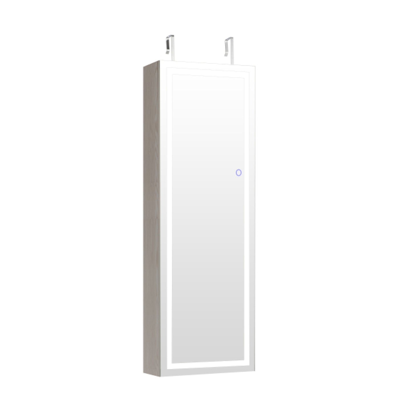 Full Length Mirrored Jewelry Armoire with LED Lights