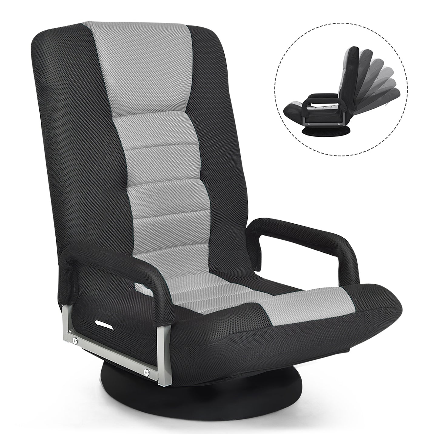 Swivel Gaming Floor Chair with Adjustable Backrest