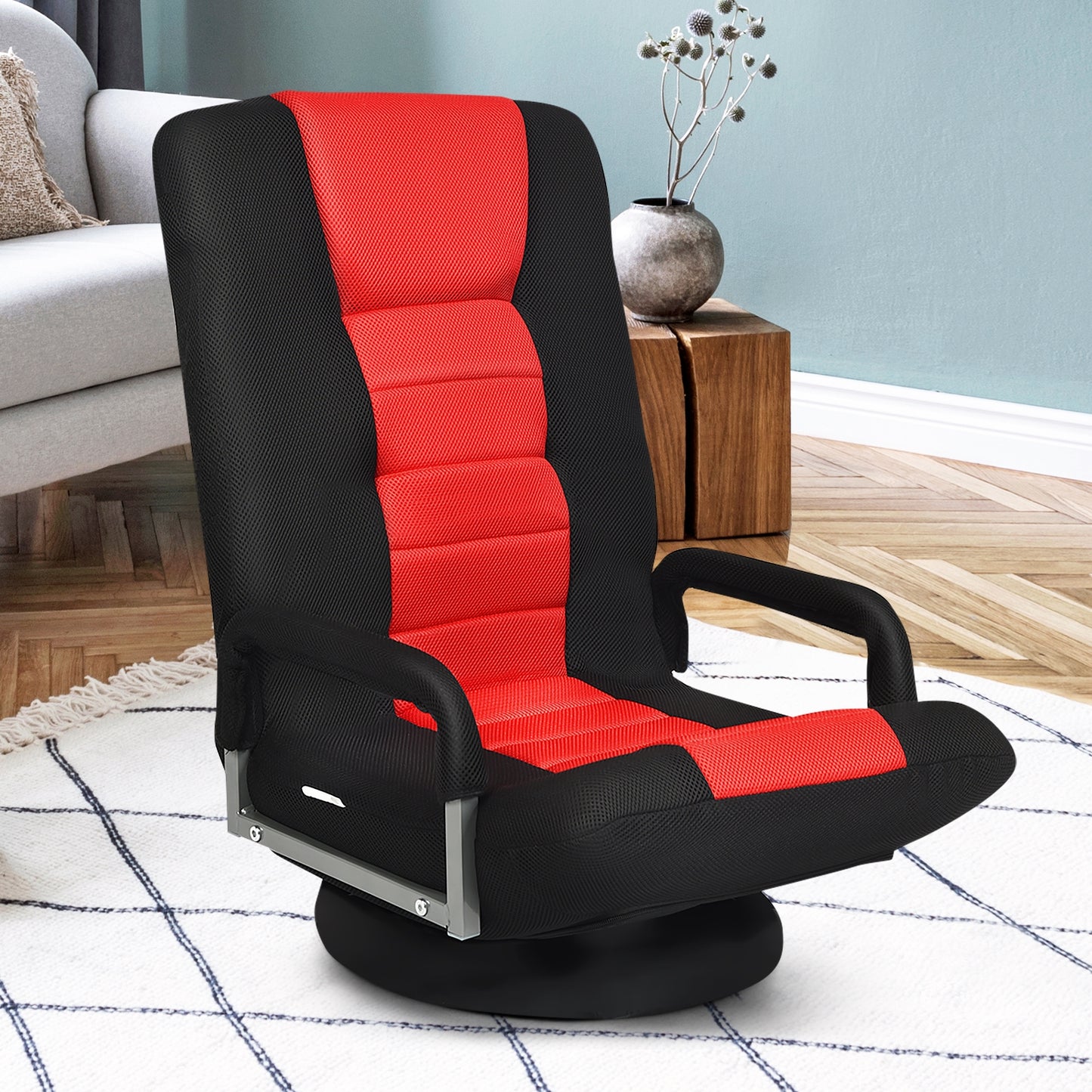 Swivel Gaming Floor Chair with Adjustable Backrest