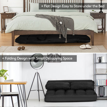 6-Position Foldable Floor Sofa Bed with Removable Cover