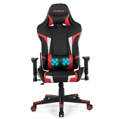 Reclining Gaming Chair with Massage Lumbar Support