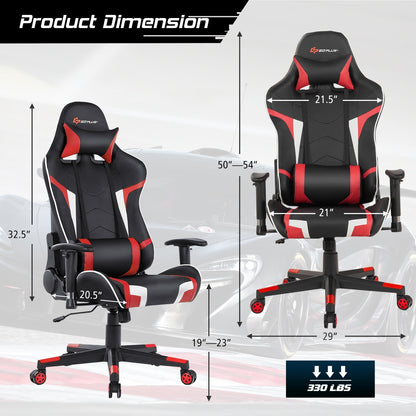 Reclining Gaming Chair with Massage Lumbar Support