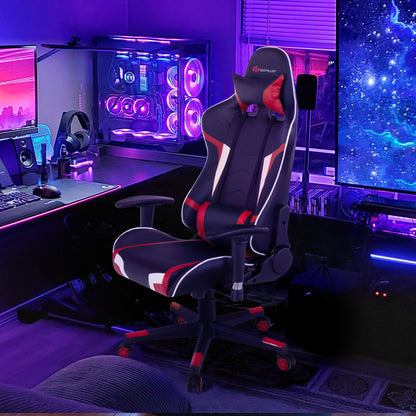 Reclining Gaming Chair with Massage Lumbar Support