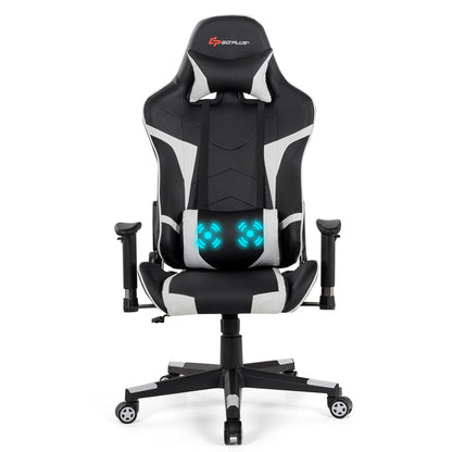 Reclining Gaming Chair with Massage Lumbar Support