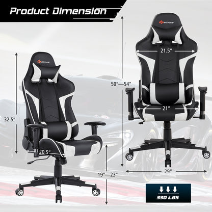 Reclining Gaming Chair with Massage Lumbar Support