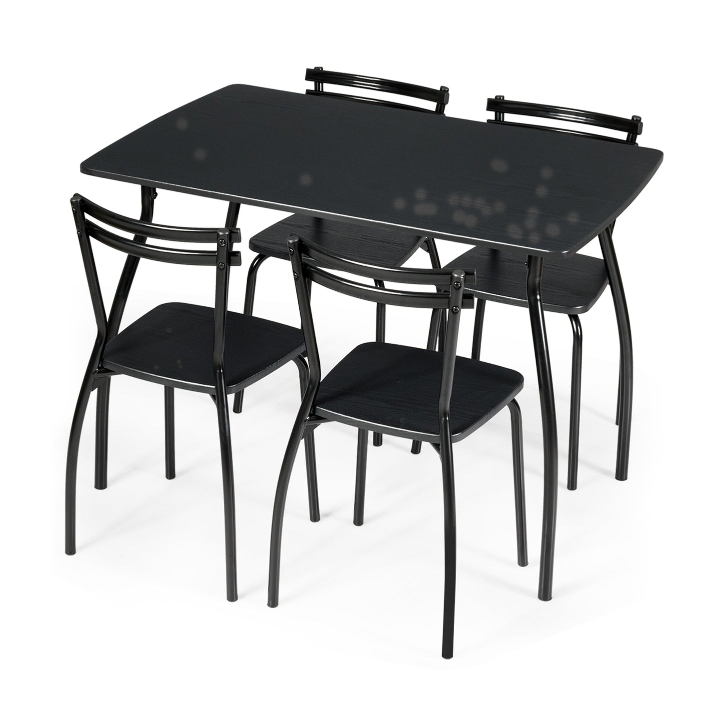 5-Piece Dining Table Set with 4 Chairs and Steel Frame
