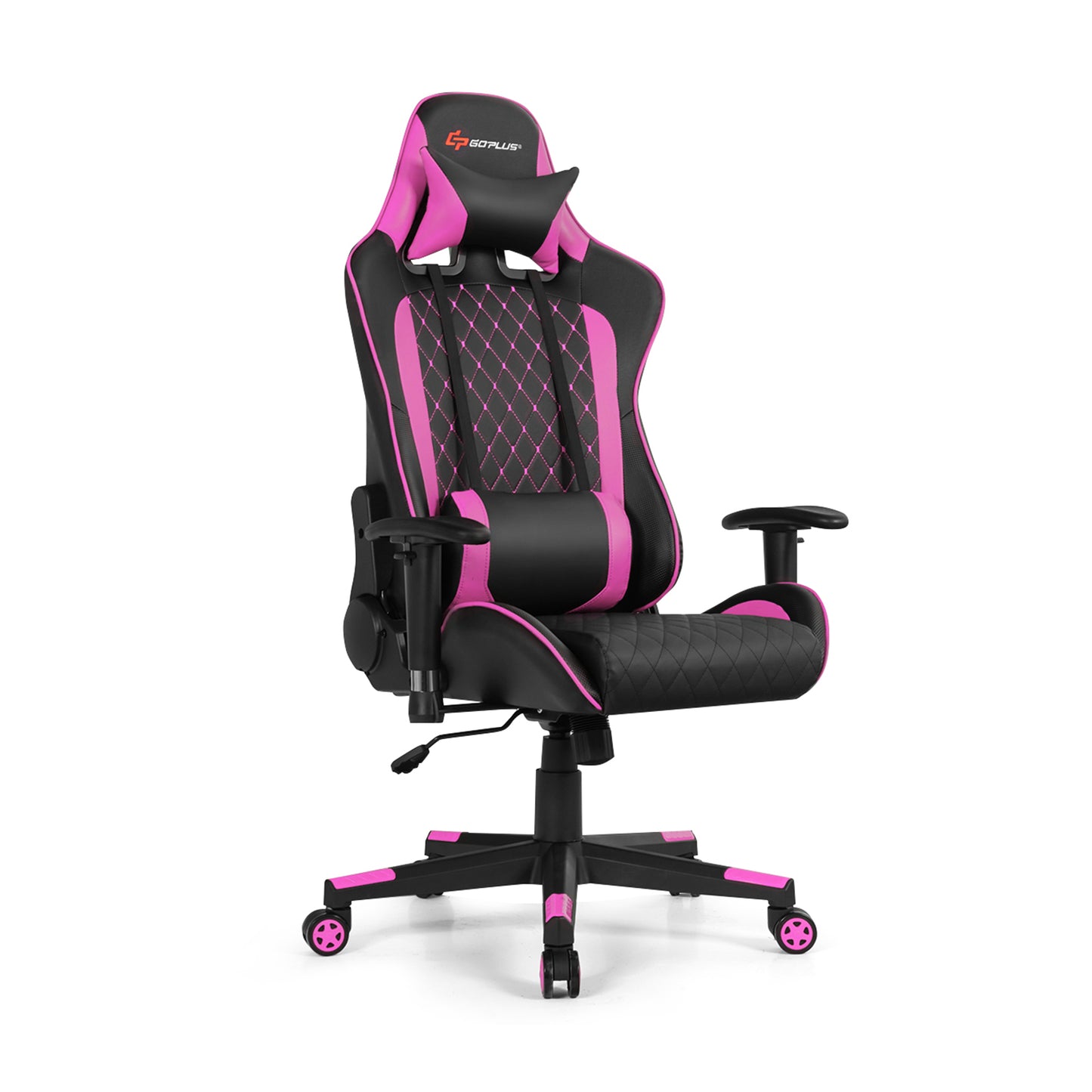 Gaming Chair with Massage Lumbar Support and Headrest