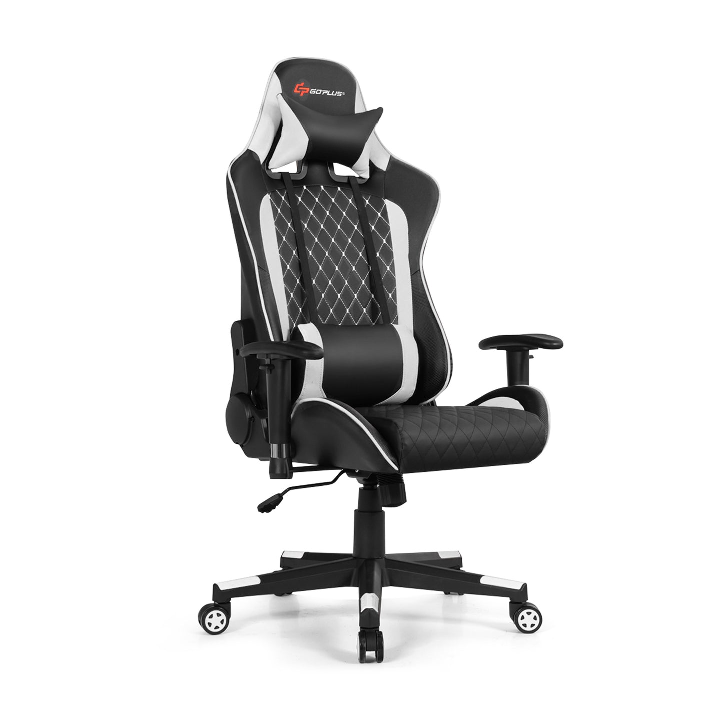 Gaming Chair with Massage Lumbar Support and Headrest