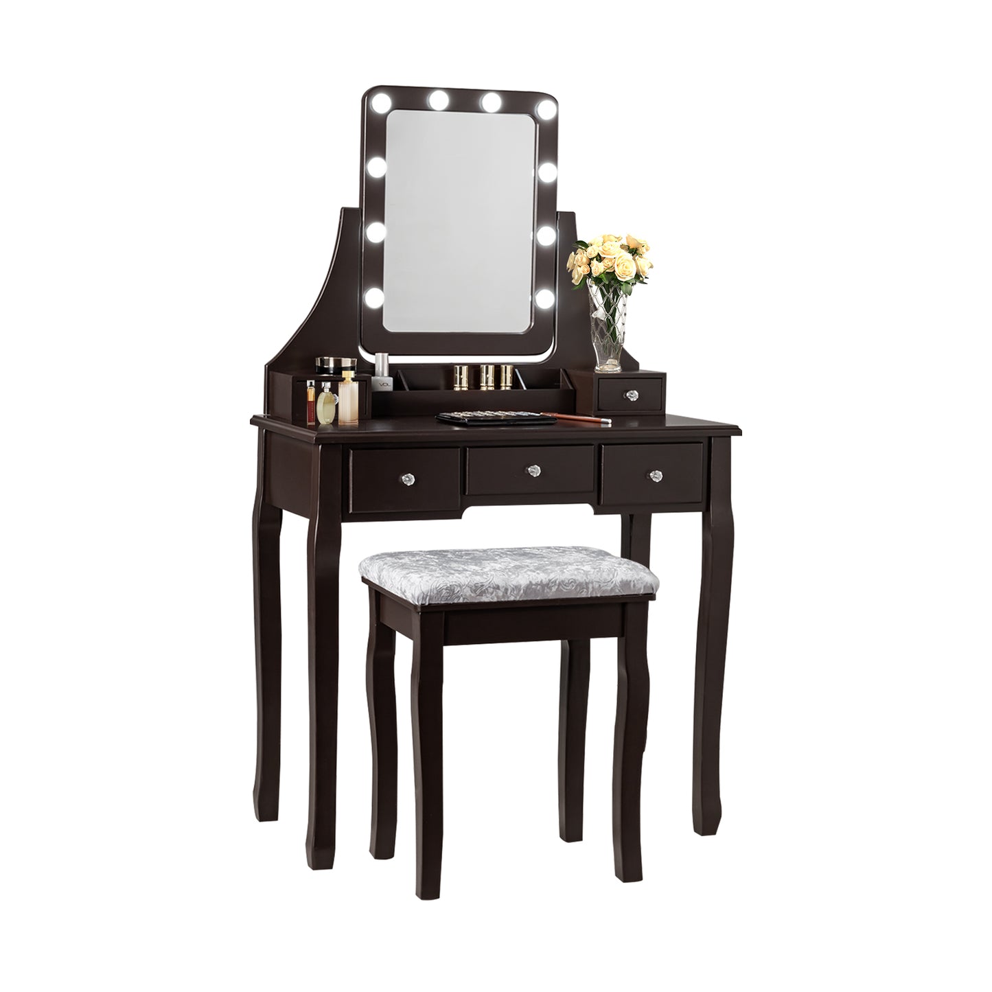 Vanity Dressing Table Set with 10 Dimmable Bulbs & Stool