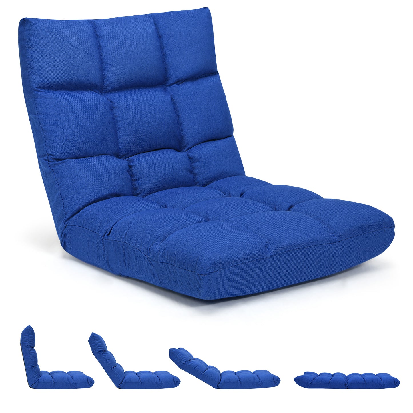 14-Position Adjustable Floor Chair for Gaming and Lounging