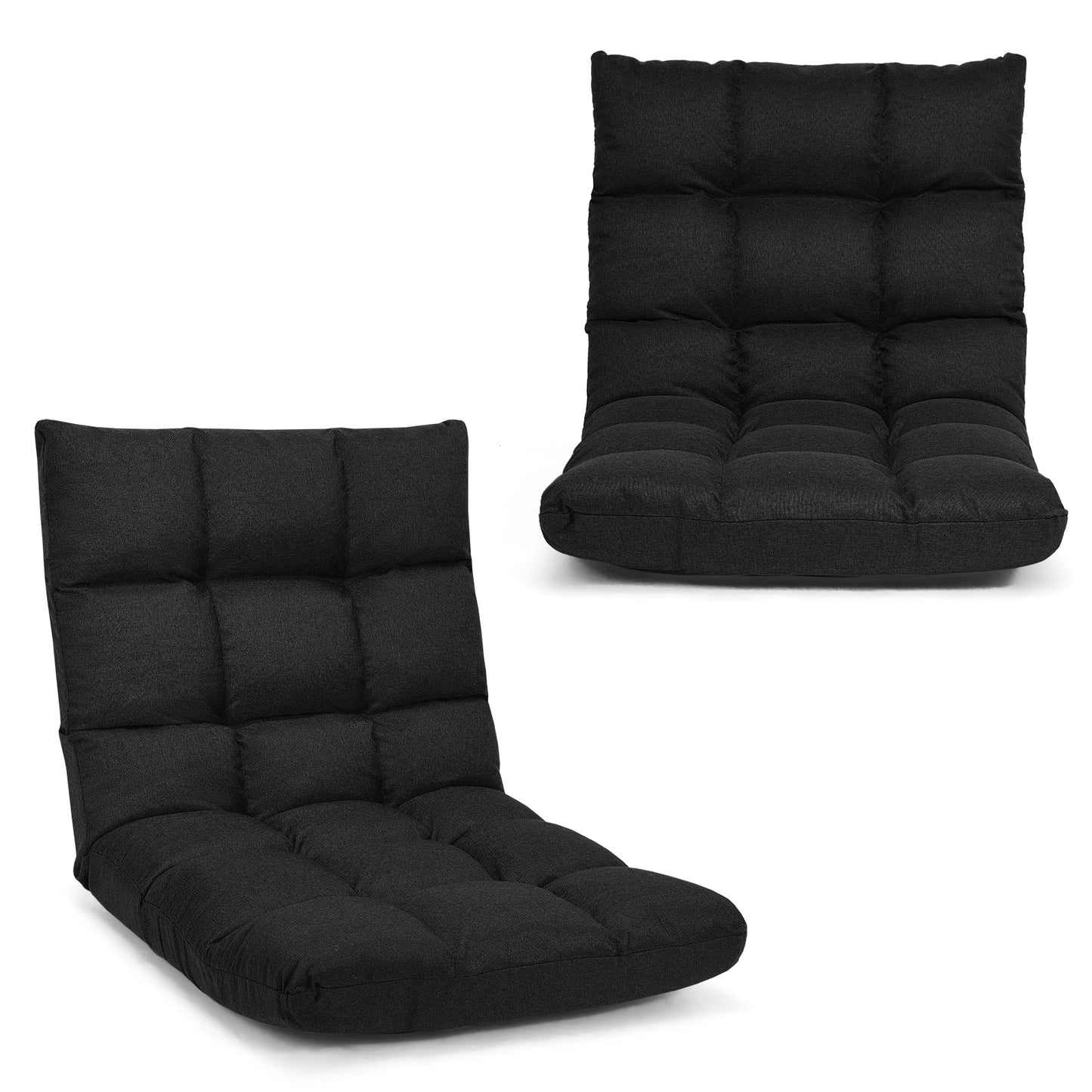 14-Position Adjustable Floor Chair for Gaming and Lounging