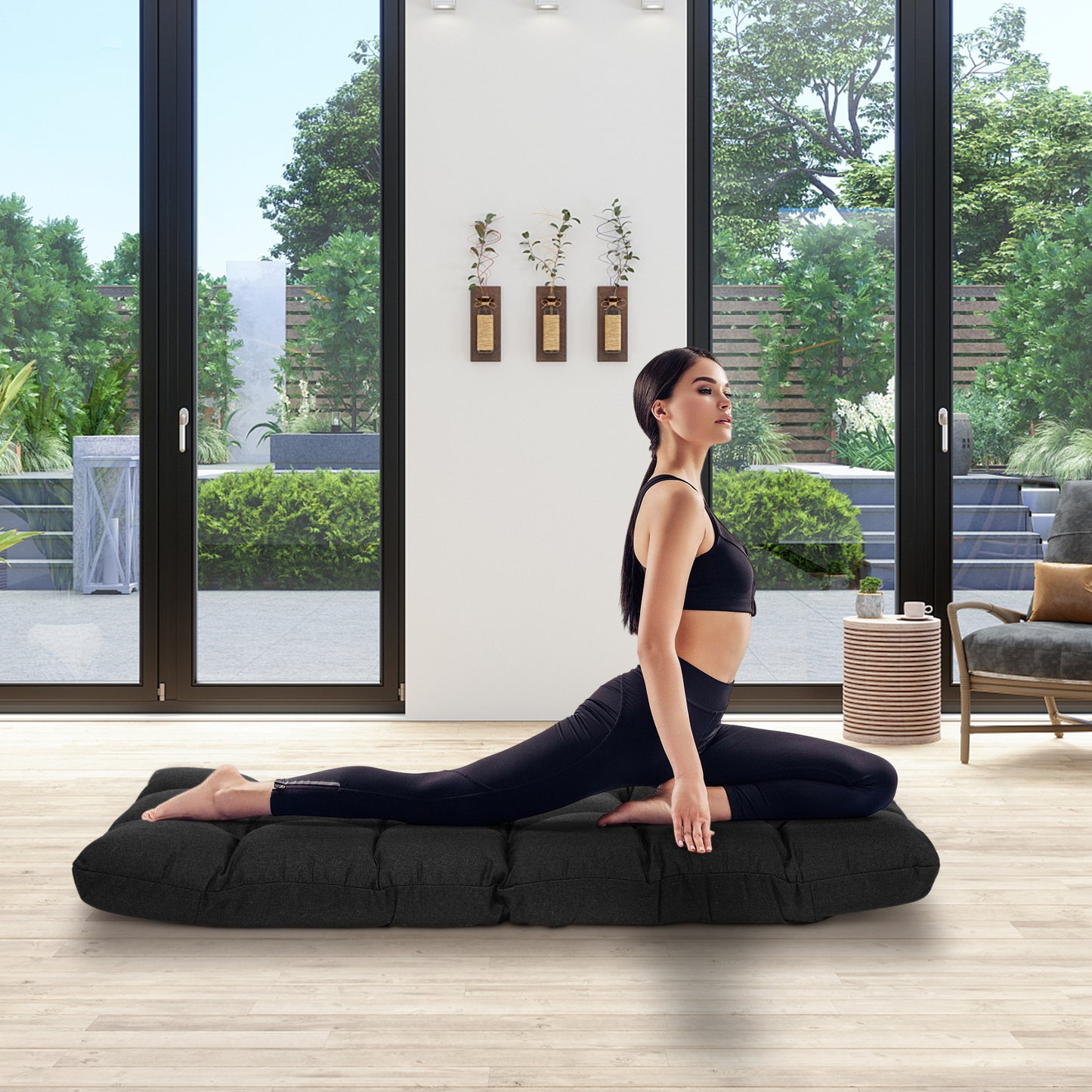 14-Position Adjustable Floor Chair for Gaming and Lounging