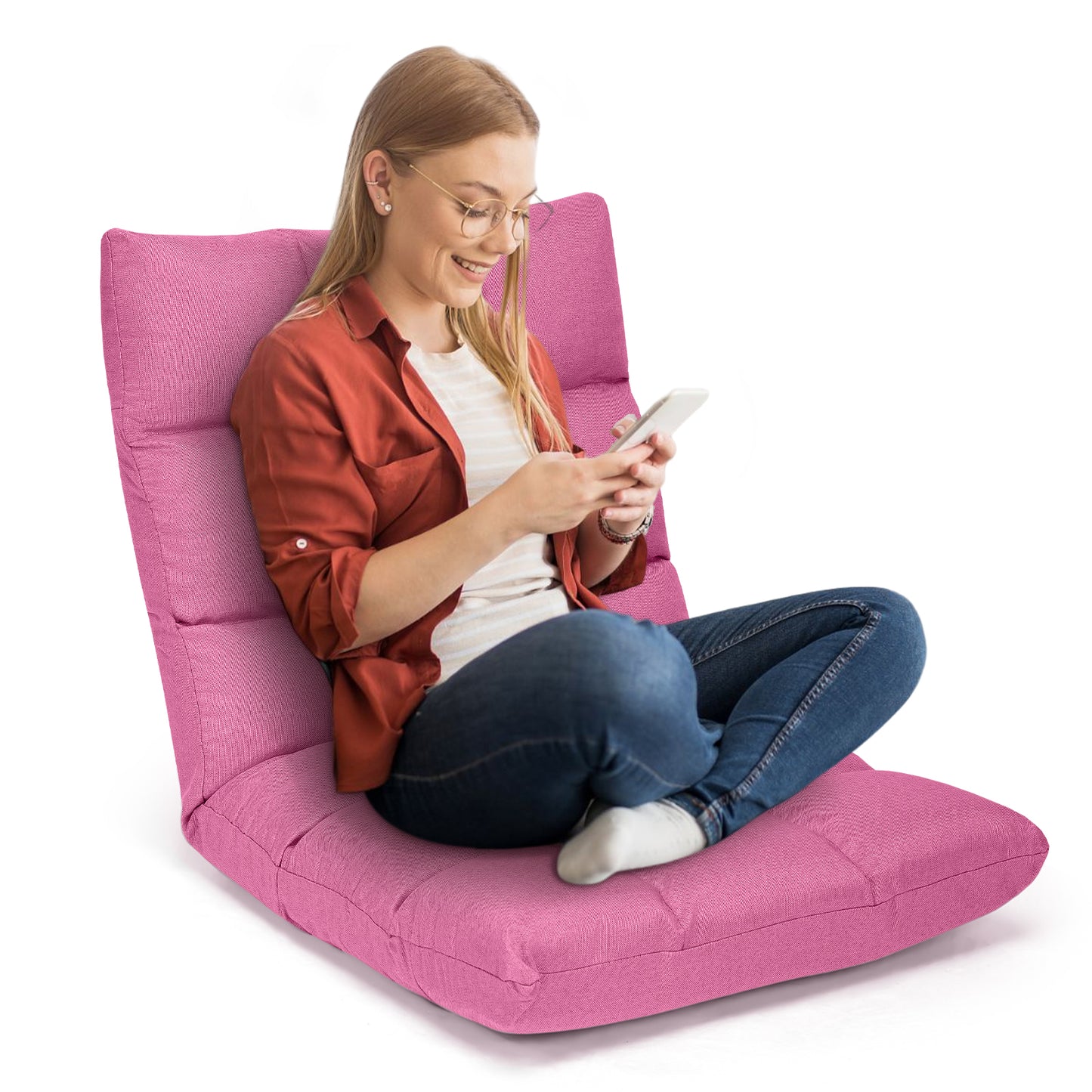 14-Position Adjustable Floor Chair for Gaming and Lounging
