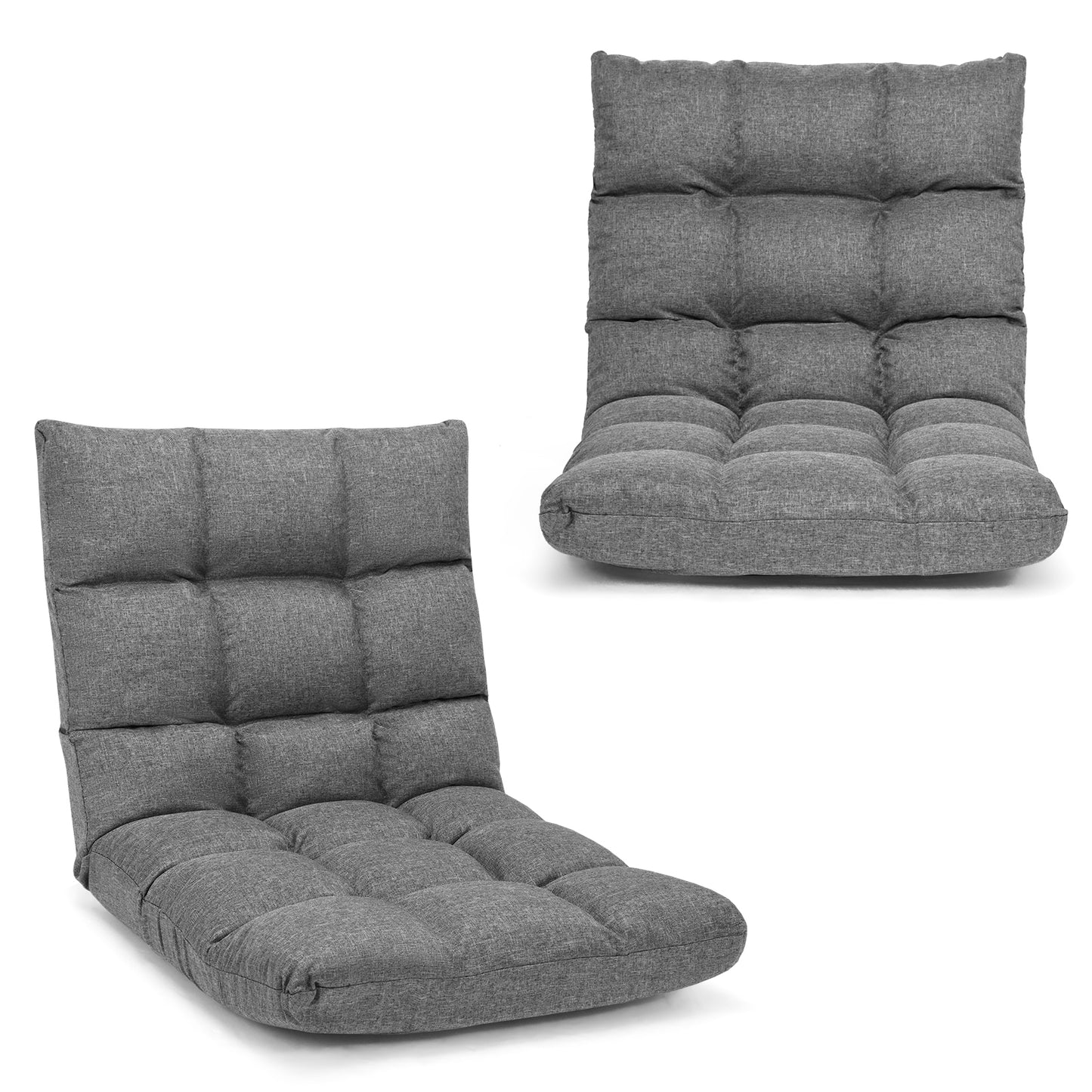 14-Position Adjustable Floor Chair for Gaming and Lounging