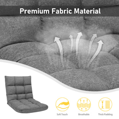 14-Position Adjustable Floor Chair for Gaming and Lounging