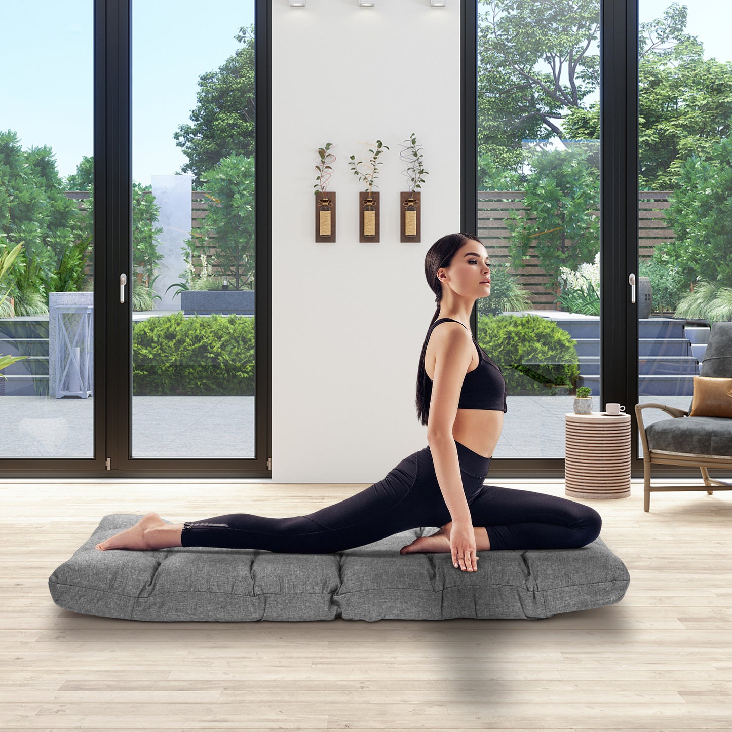 14-Position Adjustable Floor Chair for Gaming and Lounging