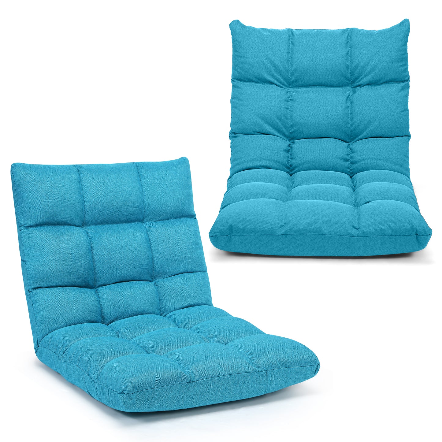 14-Position Adjustable Floor Chair for Gaming and Lounging