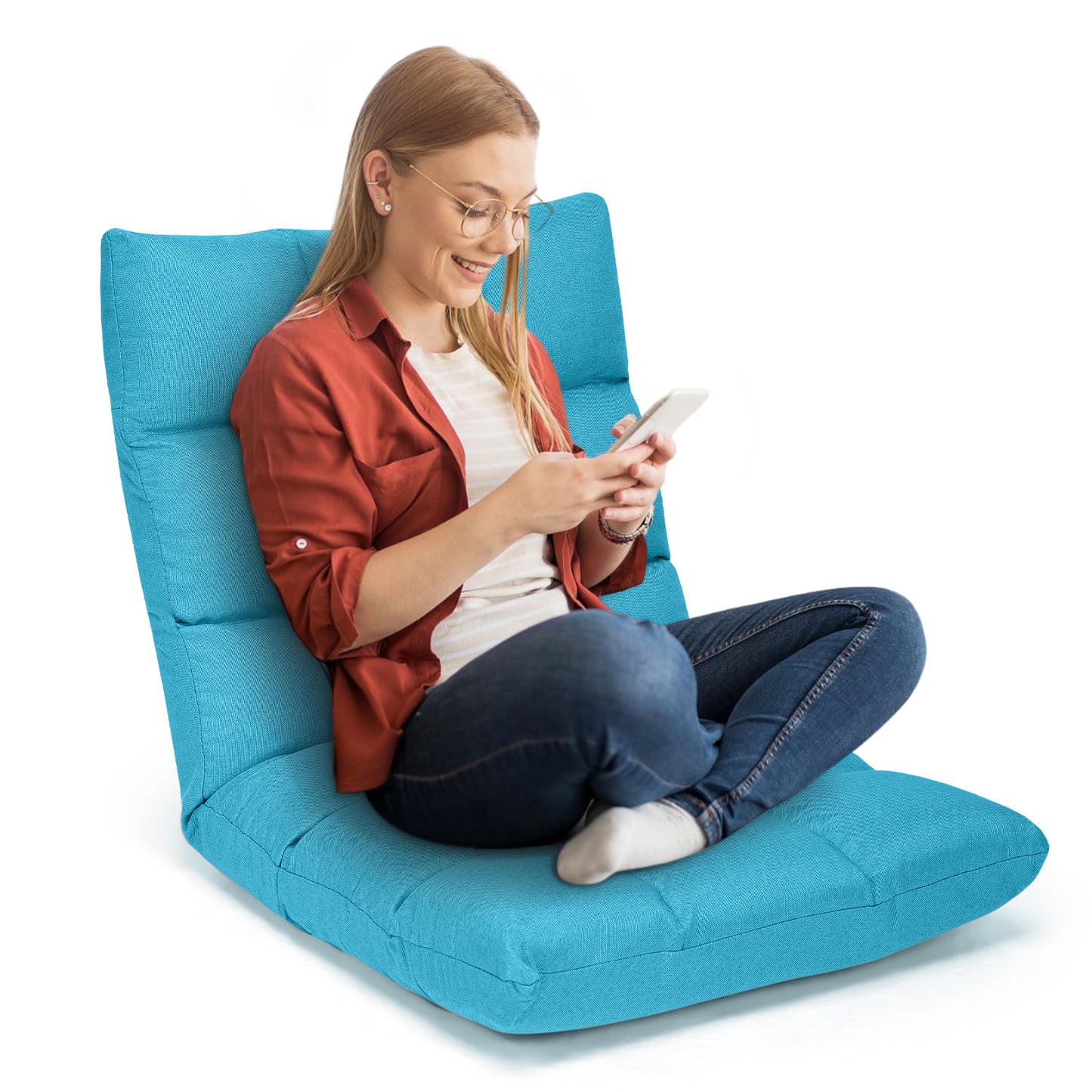 14-Position Adjustable Floor Chair for Gaming and Lounging