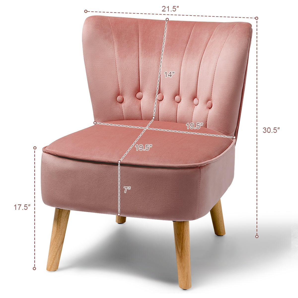 Tufted Velvet Accent Chair Armless Leisure Seat
