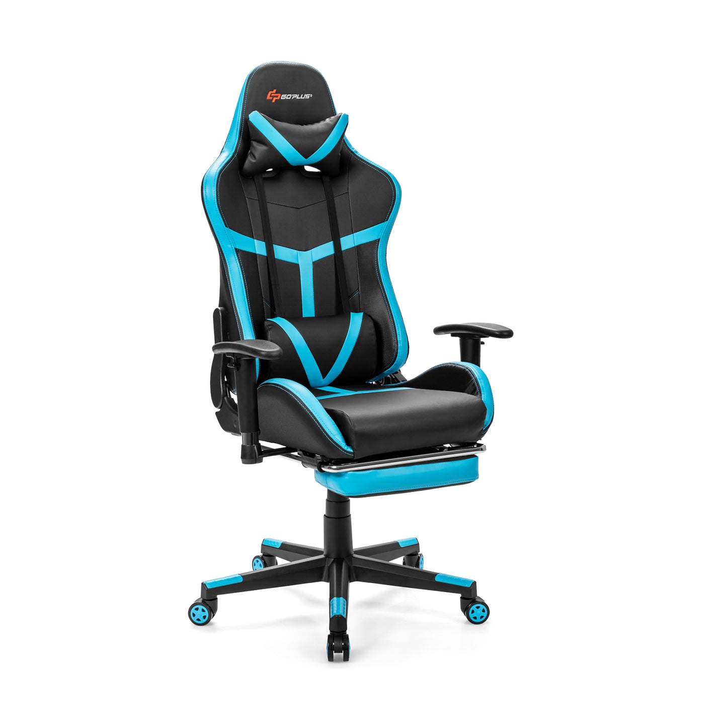 Gaming Chair with Lumbar Massage and Footrest