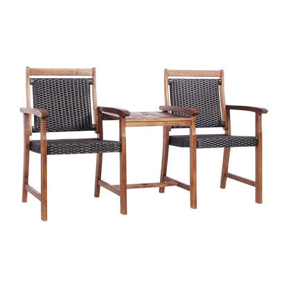 2-Seat Patio Conversation Set with Coffee Table & Umbrella Hole