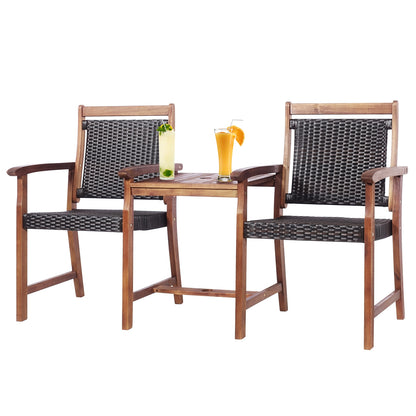 2-Seat Patio Conversation Set with Coffee Table & Umbrella Hole