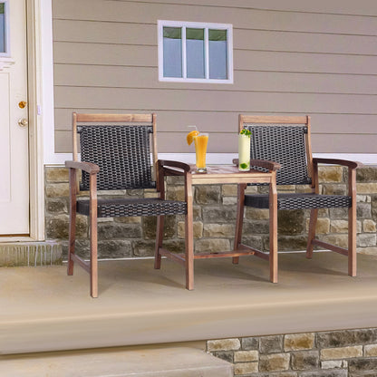 2-Seat Patio Conversation Set with Coffee Table & Umbrella Hole