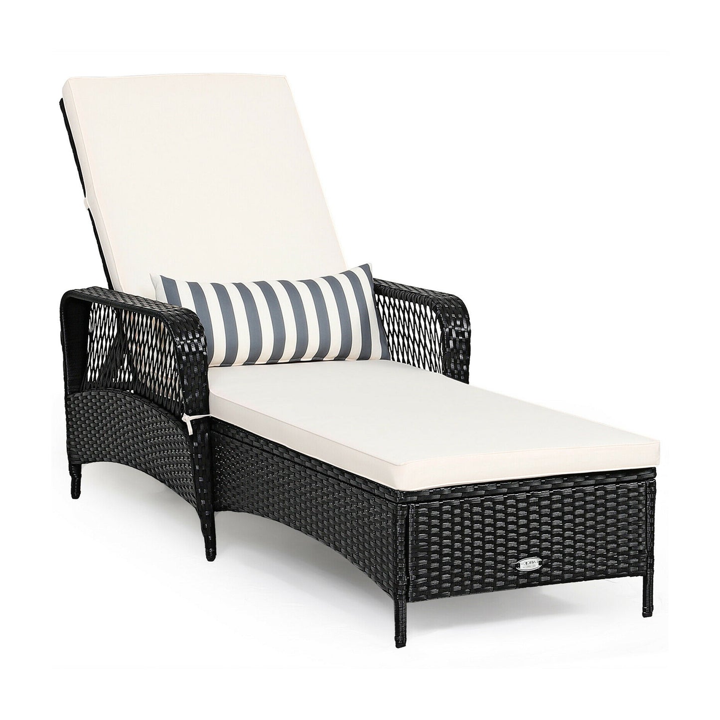 Adjustable Chaise Lounge Chair with Cushion & Pillow