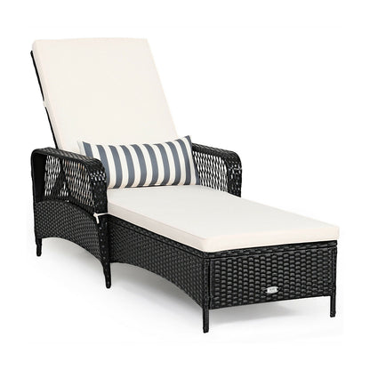Adjustable Chaise Lounge Chair with Cushion & Pillow