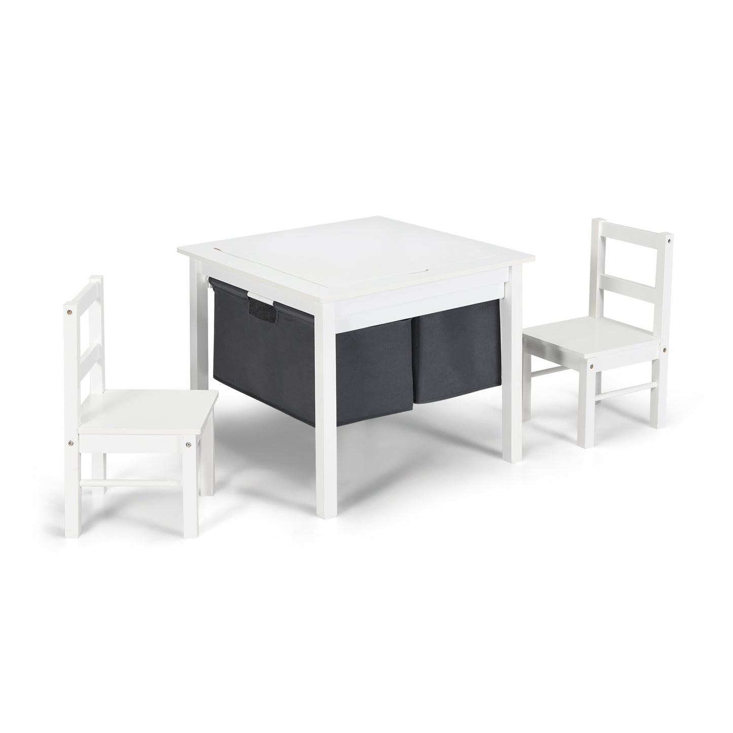 Kids Activity Table and 2 Chairs Set with Storage Drawers