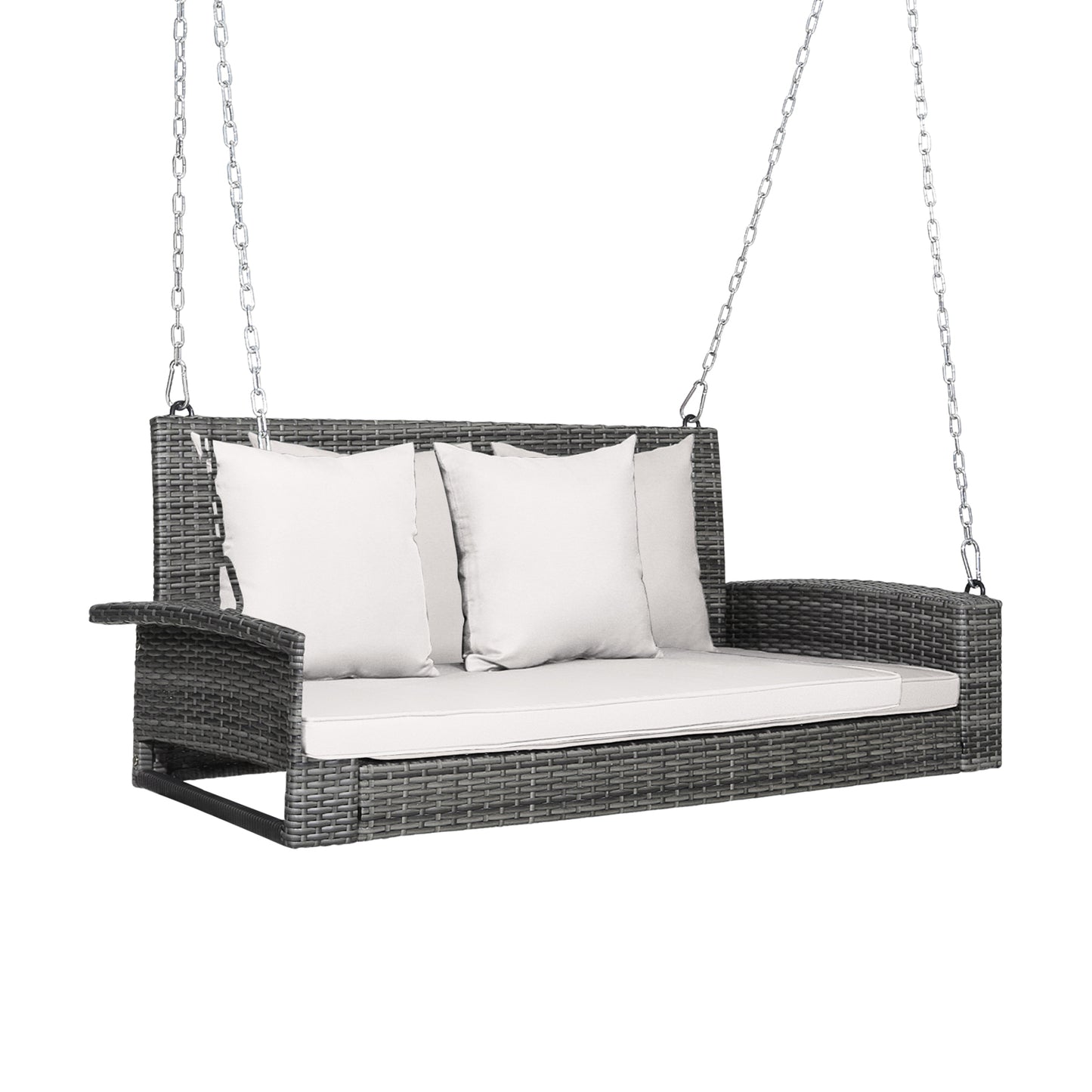2-Person Patio Hanging Swing Bench with Cushions - 800 lbs