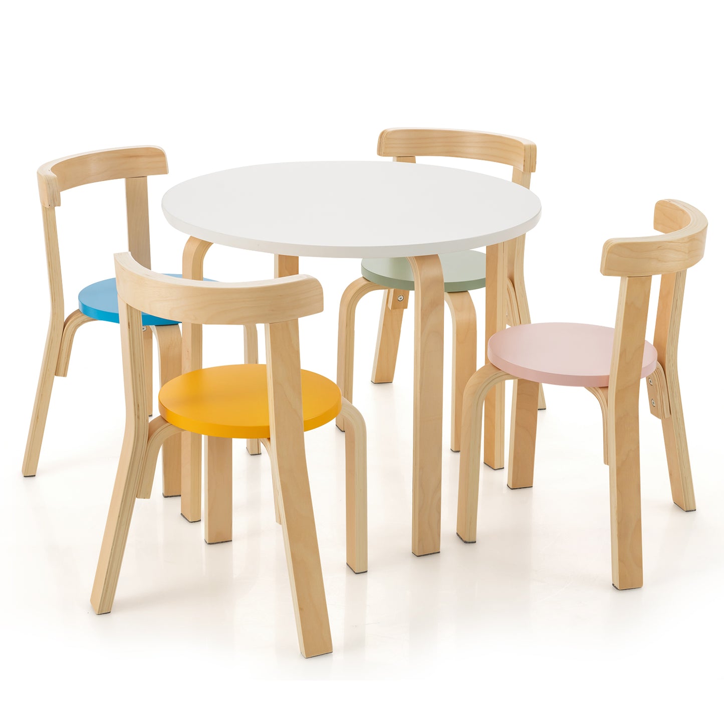 Kids Wooden Table and Chair Set - 5 Piece Activity Furniture