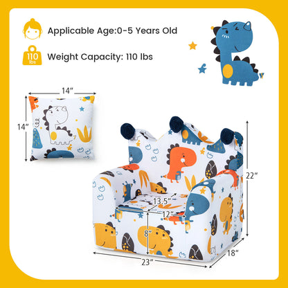 Kids Sofa Chair with Armrest and Pillow - Blue