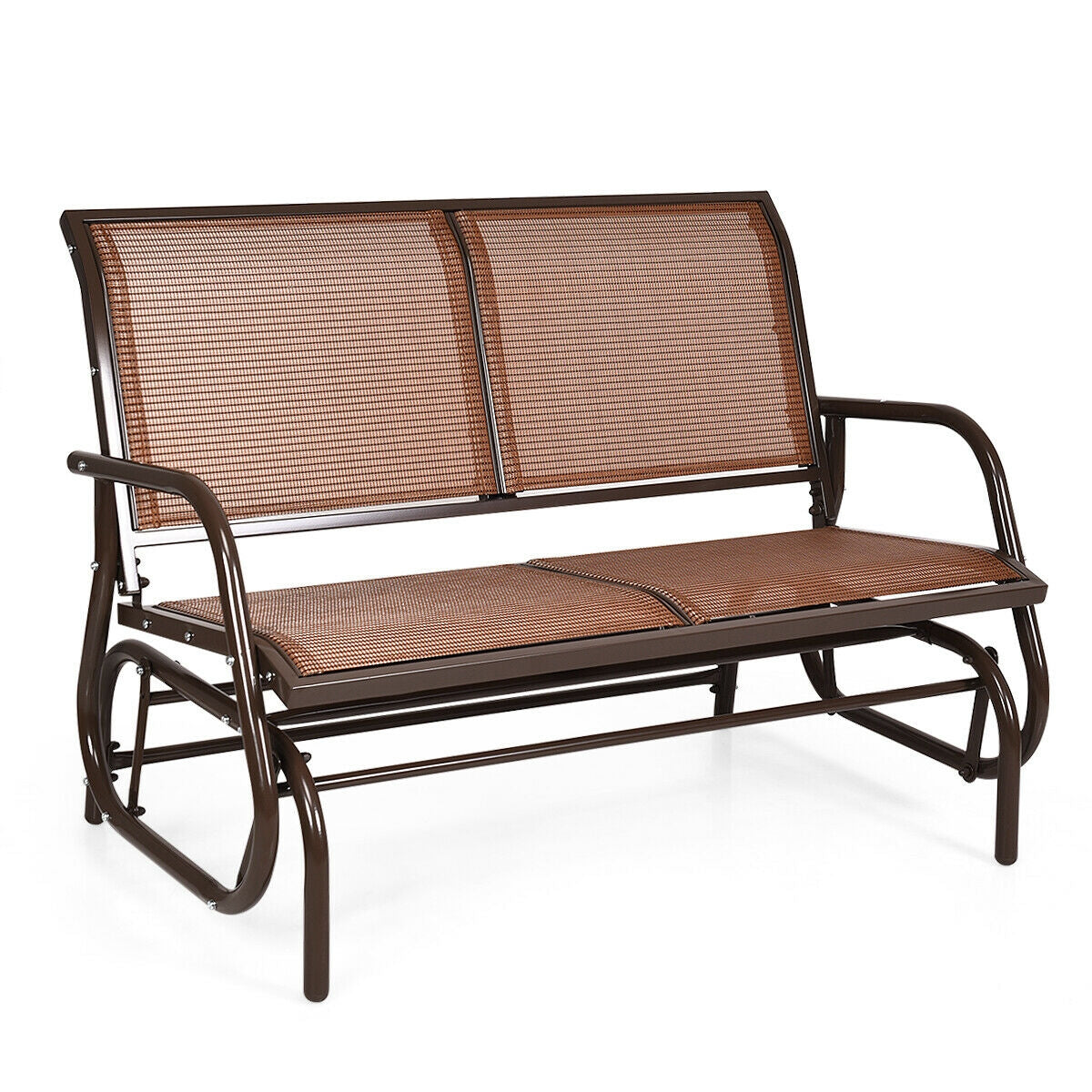 48-Inch Outdoor Glider Loveseat with Steel Frame