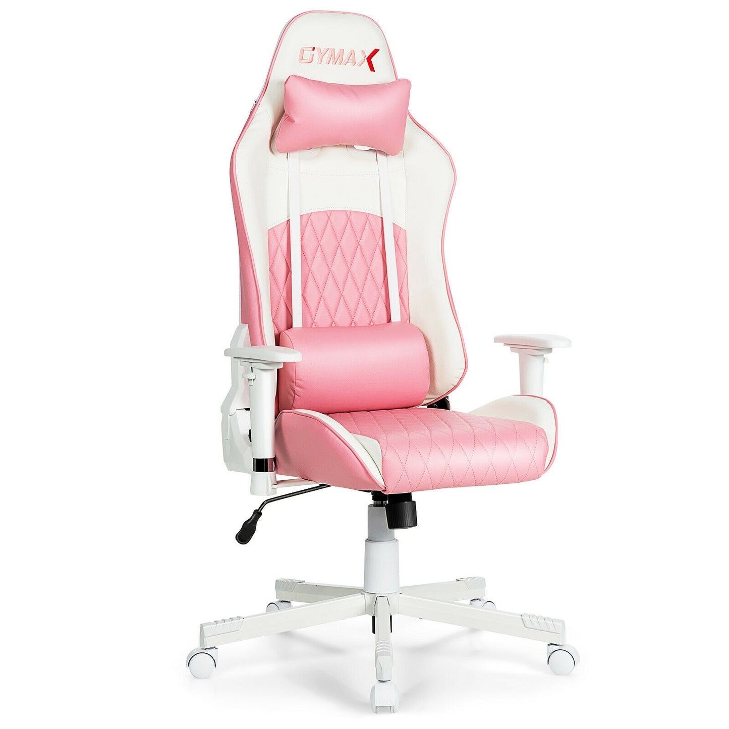 Gaming Chair with Headrest and Lumbar Support - Pink