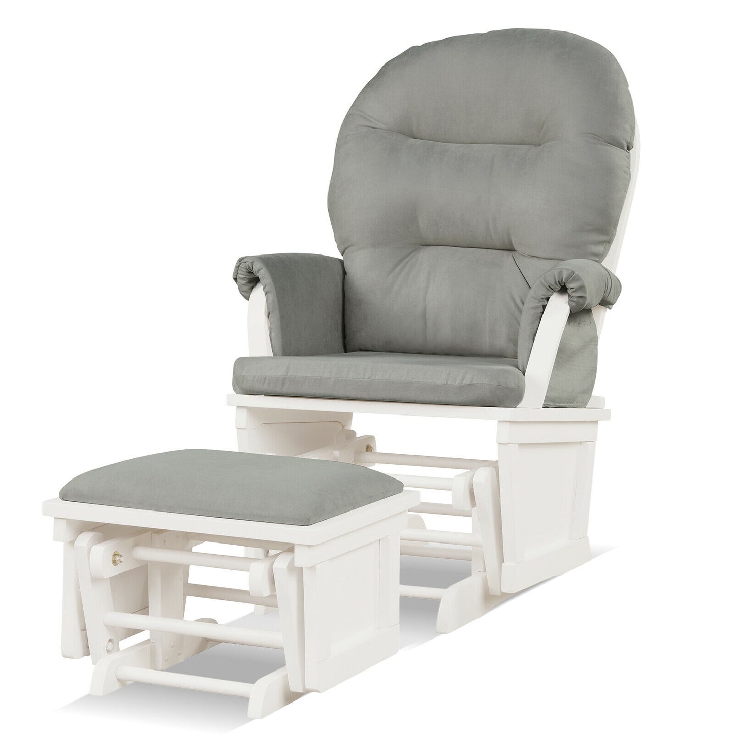 Nursery Glider and Ottoman Set with Padded Armrests